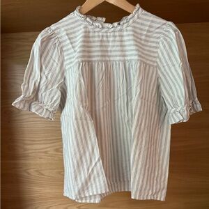 Striped Blue and White Women's Top